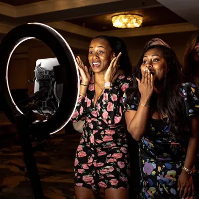 360 photo booth at a wedding celebration
